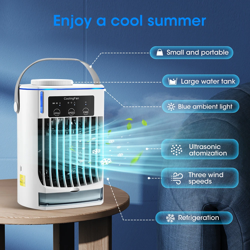 Home Office Setup - Mini-refroidisseur d'air portable, ventilateur de bureau