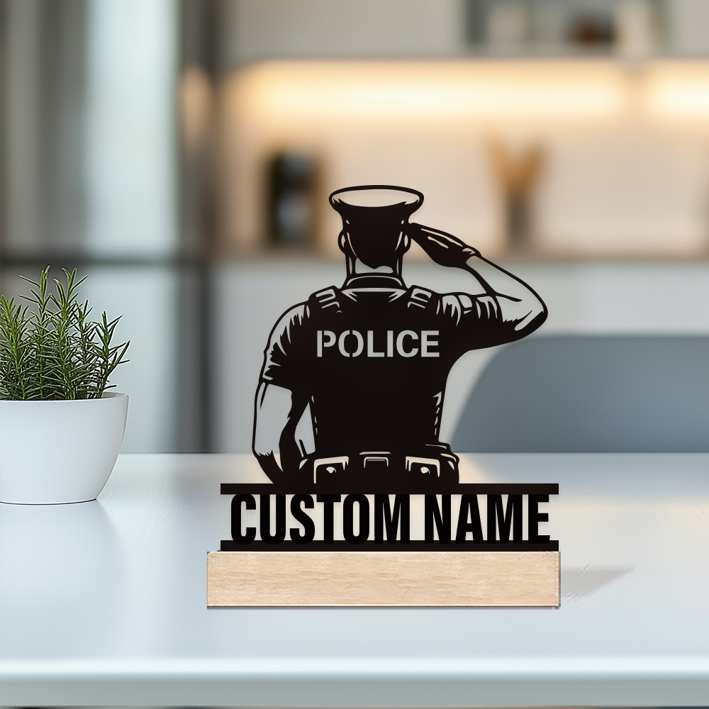 Home Office Setup - Badge de police en métal personnalisé,