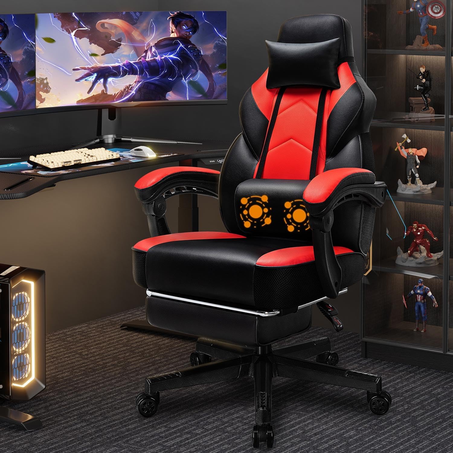 Home Office Ergonomics - Chaise de jeu avec repose-pieds, support
