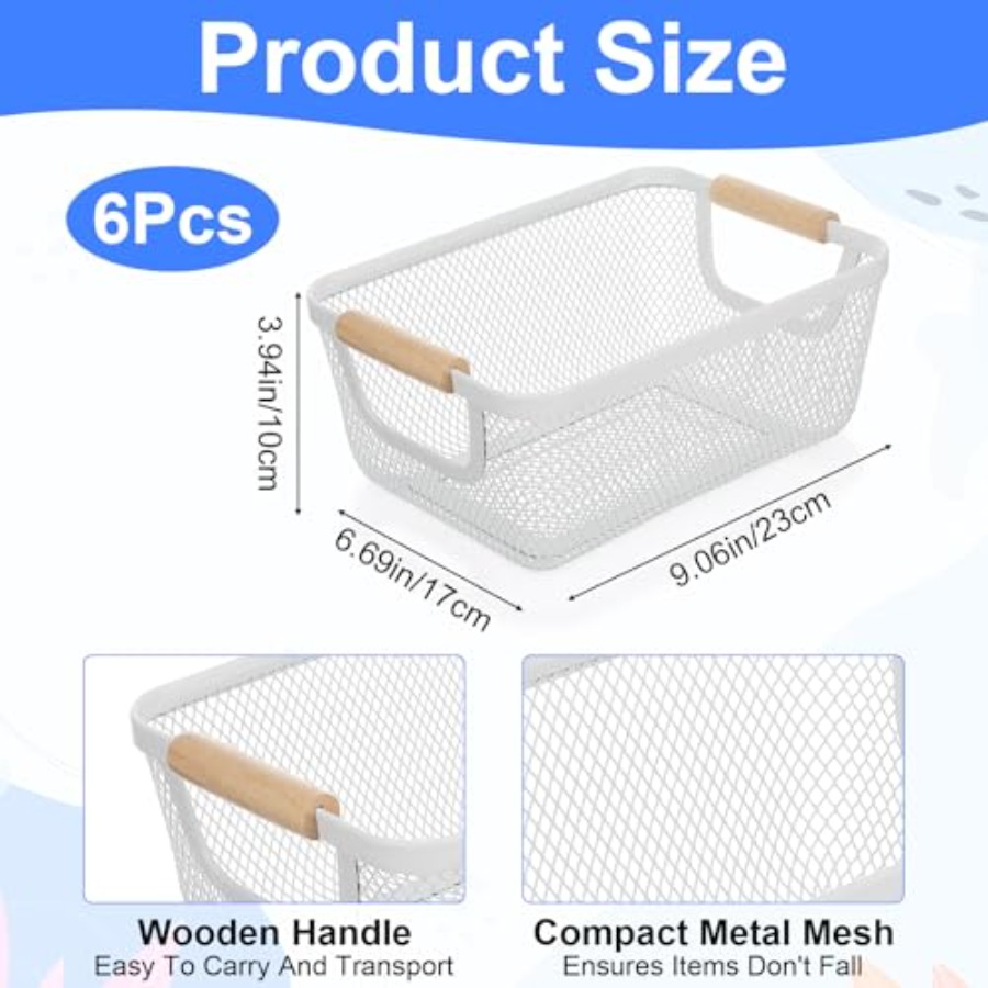 Lot de 6 paniers en fil métall - Home Office Kitchen avis et prix