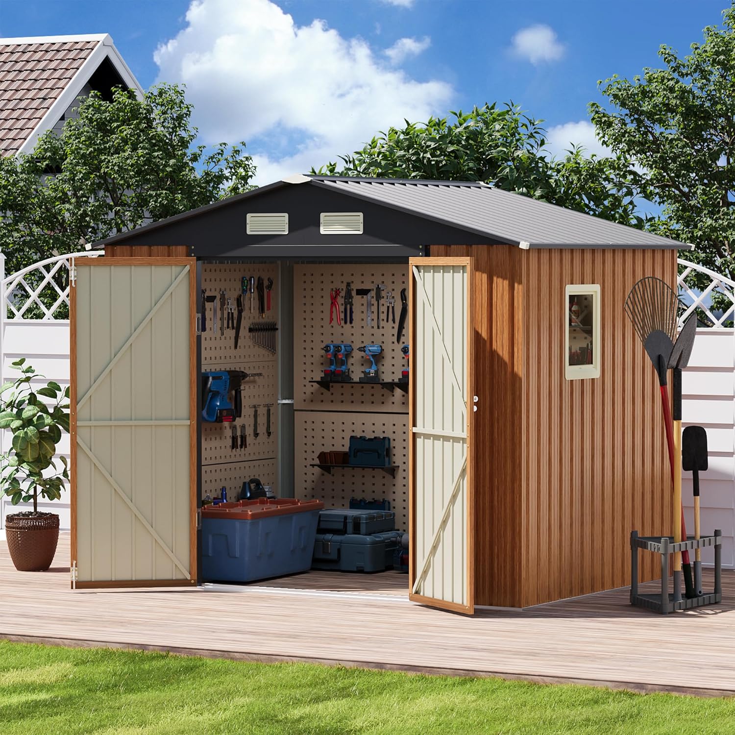 Abri de jardin métallique 8x6F - Home Office Shed avis et prix